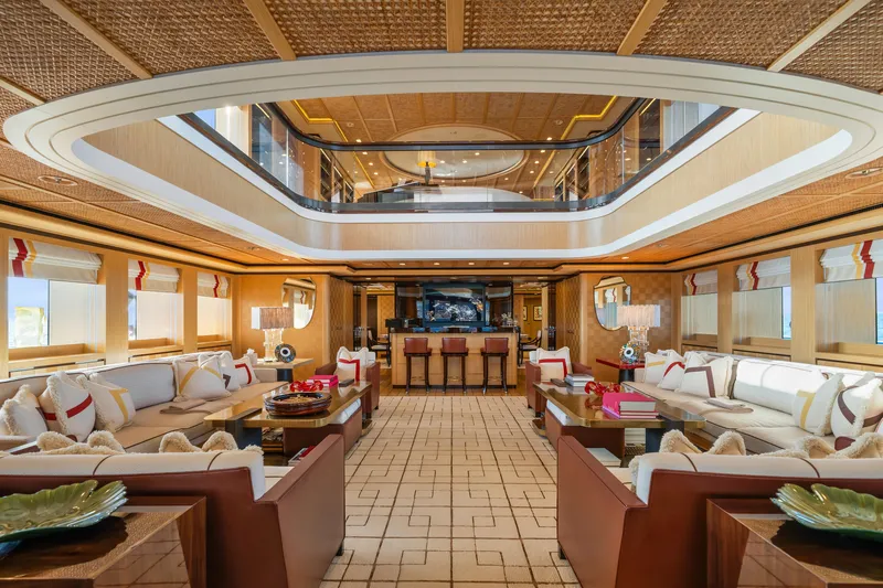 Axioma Yacht Photos Pics Luxurious interior of 2013 Dunya Yacht with elegant seating and modern decor.
