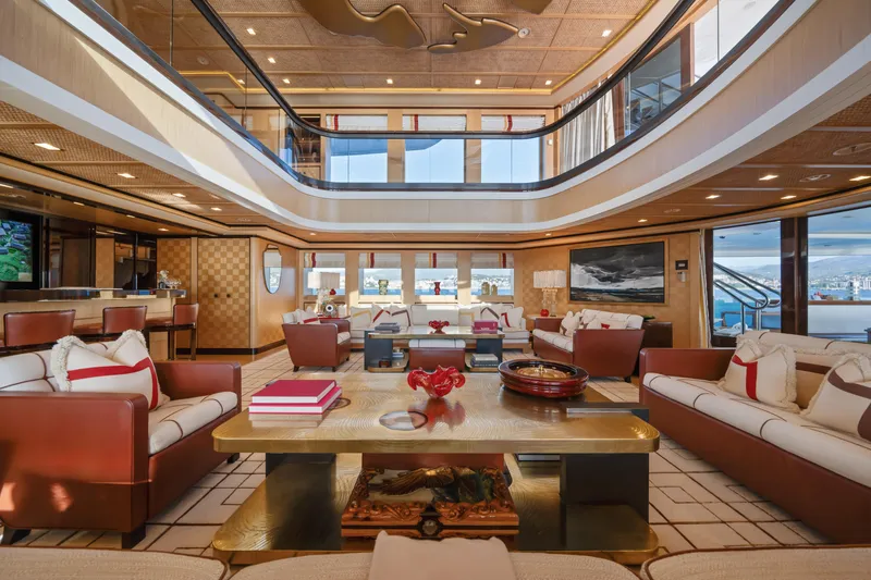 Axioma Yacht Photos Pics Luxurious interior of 2013 Dunya Yacht with elegant seating and modern decor.