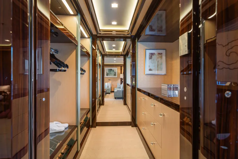 Axioma Yacht Photos Pics Luxurious interior of 2013 Dunya Yacht featuring elegant wood finishes and modern design.
