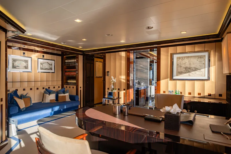 Axioma Yacht Photos Pics Luxurious interior of 2013 Dunya Yacht with elegant furnishings and decor.