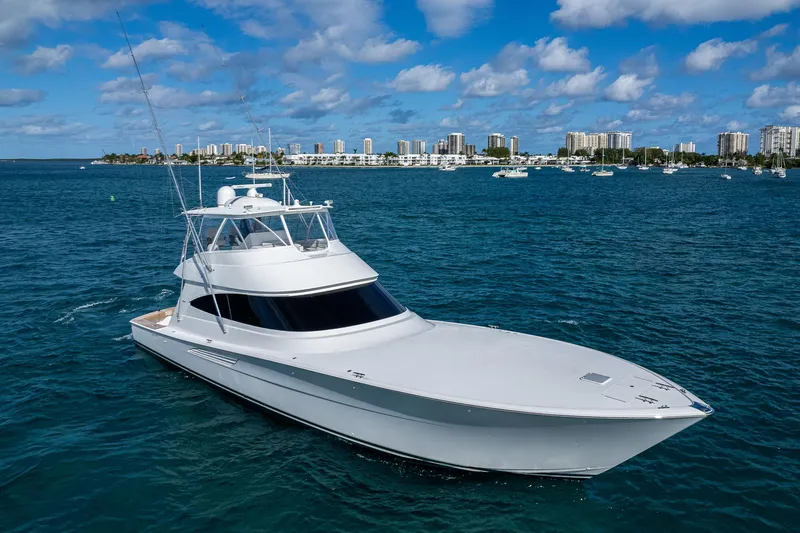 Kemosabe Yacht Photos Pics Viking 68 KEMOSABE - Starboard Bow Aerial Profile