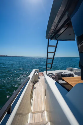  Yacht Photos Pics 2019 Bluegame BG42 yacht on open sea, sunny day, sleek deck design.