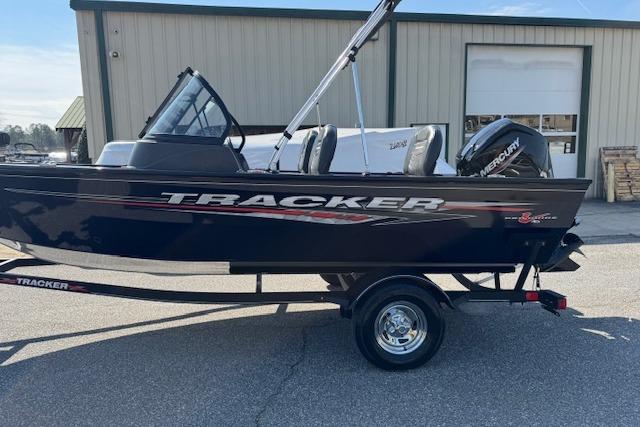 2023 Tracker Pro Guide V-16 WT boat with Mercury engine on trailer.