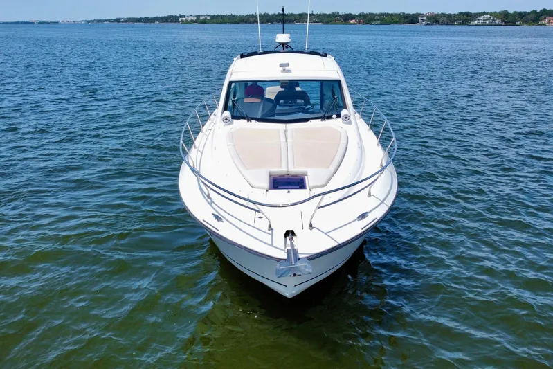  Yacht Photos Pics 2018 Beneteau Gran Turismo 46 yacht on calm water, front view.