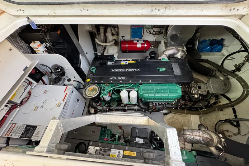  Yacht Photos Pics Engine room of 2018 Beneteau Gran Turismo 46 with Volvo Penta IPS 600 engine.