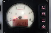 Tachometer and control panel of a 2020 Leopard 40 boat engine.