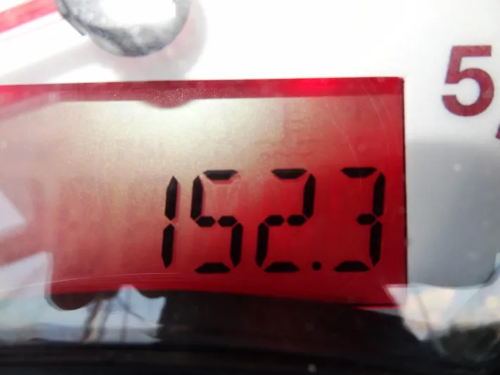 Anchor Beer Yacht Photos Pics Digital display showing 152.3 on a Leopard 40, 2020 model.