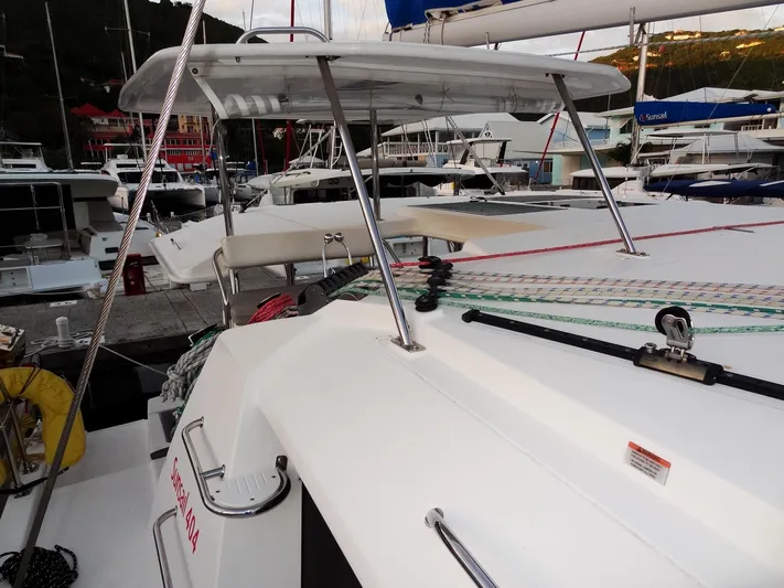 Anchor Beer Yacht Photos Pics 2020 Leopard 40 catamaran docked at marina, featuring sleek design and modern rigging.