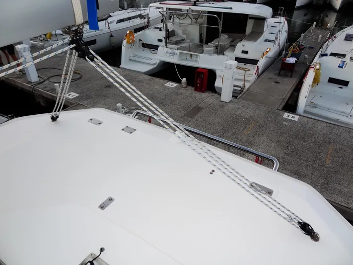 Anchor Beer Yacht Photos Pics Leopard 40 catamaran docked at marina, showcasing deck and rigging, 2020 model.