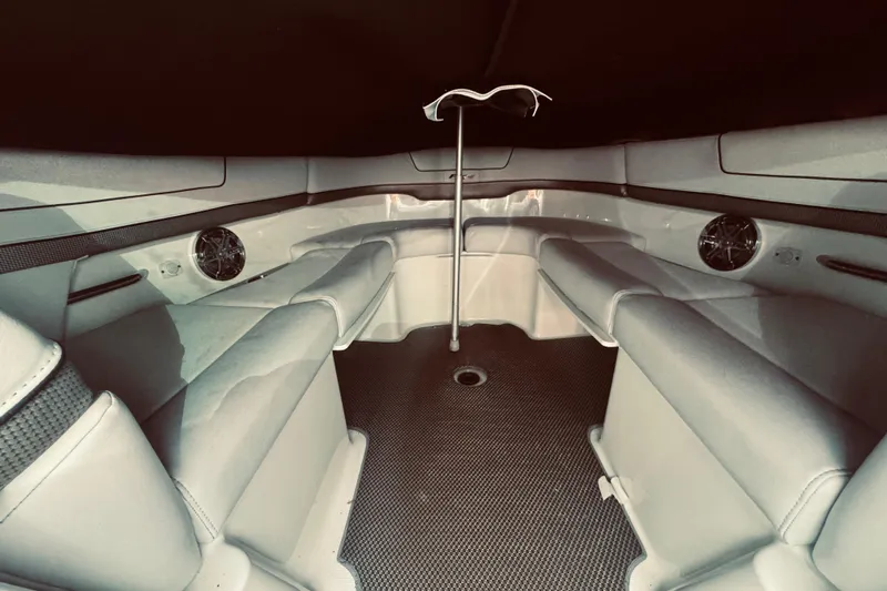  Yacht Photos Pics 2019 Formula 310 FX Bowrider interior with sleek seating and modern design.