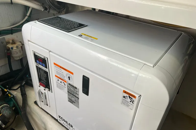 Galene Yacht Photos Pics Kohler generator in 2010 Back Cove 33 Express Hardtop boat engine room.