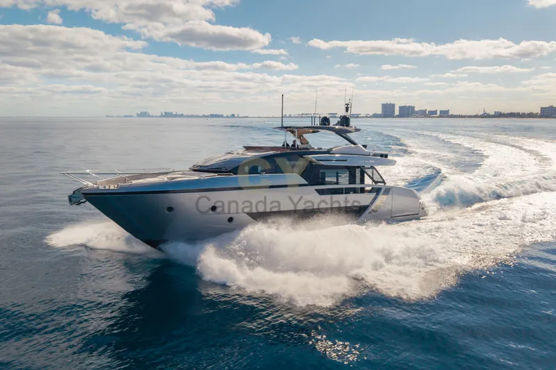 Allora Yacht Photos Pics Luxury 2026 Riva 82' Diva yacht cruising on open water.