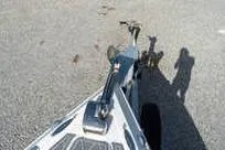 Reel Fed Up Yacht Photos Pics 2007 Fountain 38 Tournament Edition boat on trailer, shadow on pavement.