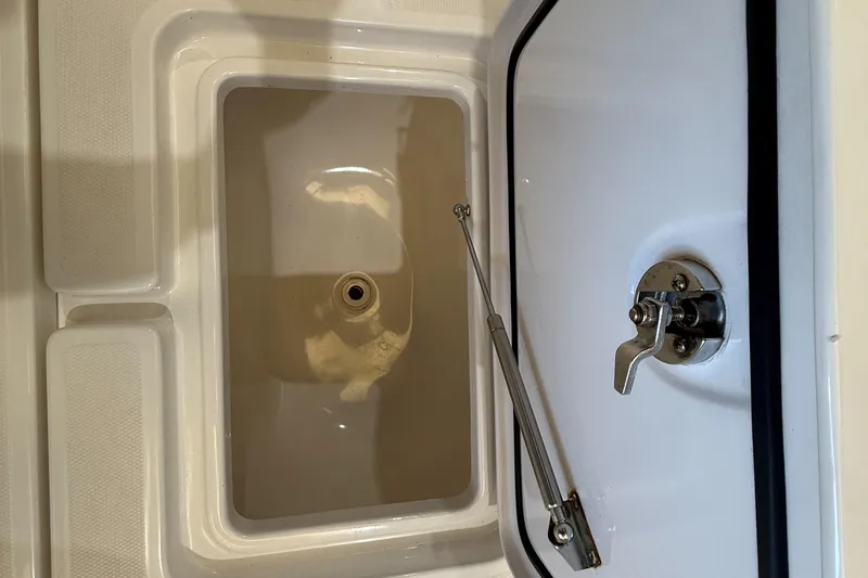  Yacht Photos Pics Open storage compartment on 2022 Invincible 39 Open Fisherman boat.