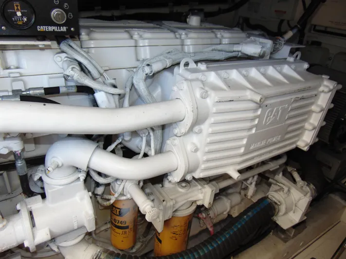 Dividend Yacht Photos Pics Caterpillar marine engine in a 2000 Tiara Yachts 5000 Express.