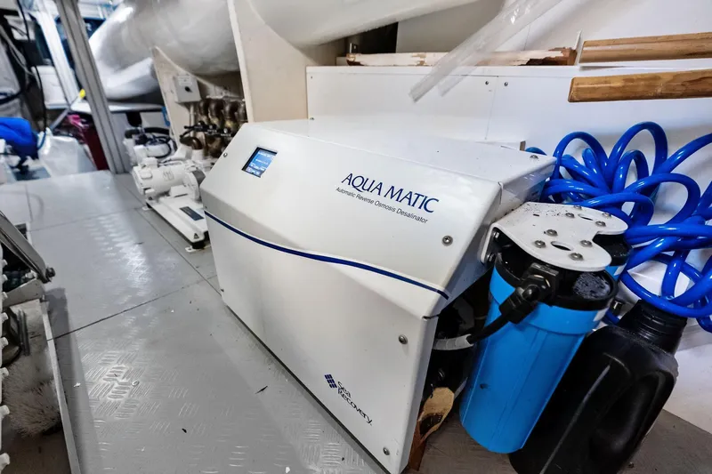 Alter Ego Yacht Photos Pics Aqua Matic reverse osmosis desalinator in 2018 Ferretti Yachts 850 Motoryacht engine room.