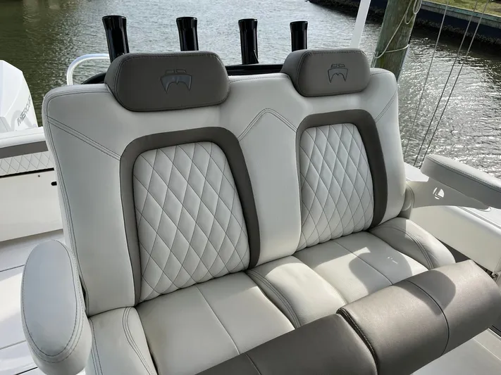  Yacht Photos Pics Luxurious seating in the 2023 World Cat 280 CC-X boat.