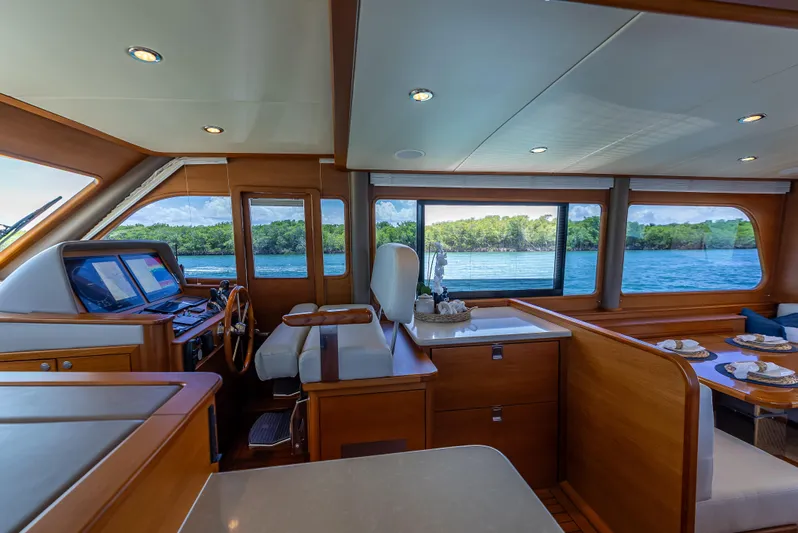 Tonic Yacht Photos Pics Luxurious interior of 2018 Grand Banks GB60 yacht with scenic ocean view.
