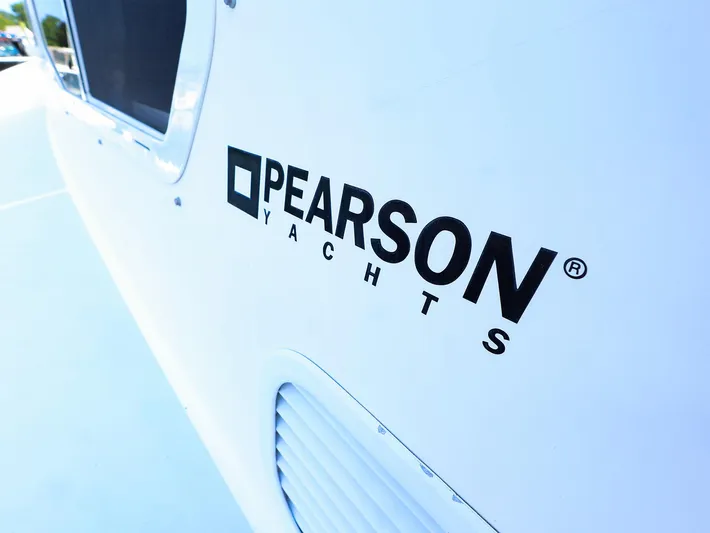  Yacht Photos Pics Pearson Yachts logo on True North 38, 2004 model boat.