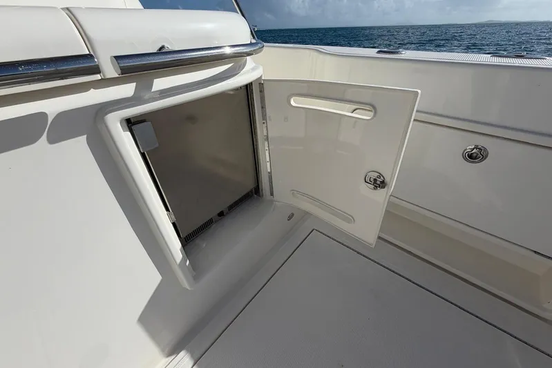  Yacht Photos Pics Open storage compartment on 2021 Riviera 50 Sports Motor Yacht deck.