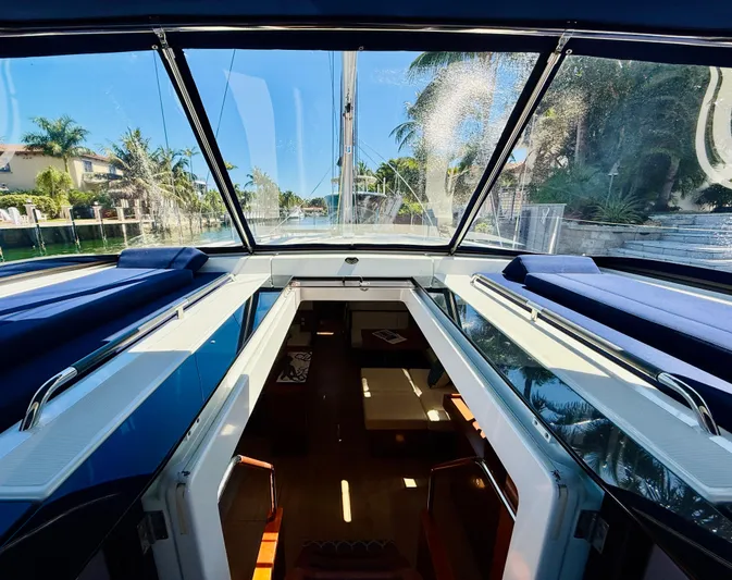 Freedom Yacht Photos Pics Beneteau Oceanis 55 yacht interior view, showcasing sleek design and spacious cabin, 2015 model.
