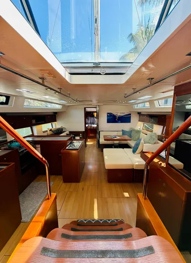 Freedom Yacht Photos Pics Interior of 2015 Beneteau Oceanis 55 yacht, featuring spacious, elegant design with natural light.