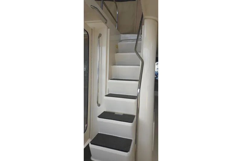 Nite Owl Yacht Photos Pics staircase to fly bridge