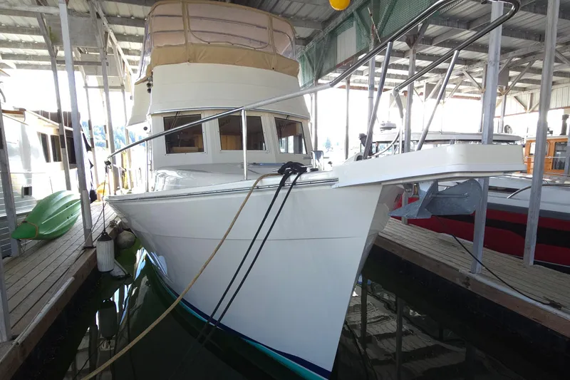 Nite Owl Yacht Photos Pics docked in a covered marina