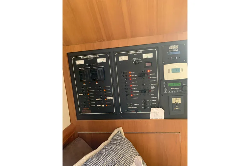 Nite Owl Yacht Photos Pics electrical control panel inside main salon