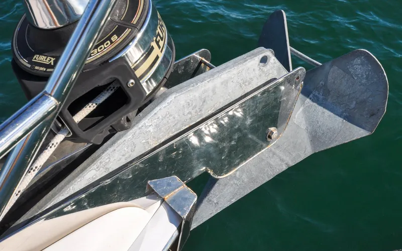 Coralee Yacht Photos Pics Hunter 45CC - Coralee - Fore Deck Anchor Roller and Anchor