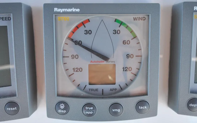 Coralee Yacht Photos Pics Hunter 45CC - Coralee - Cockpit - Helm Station - Wind Display