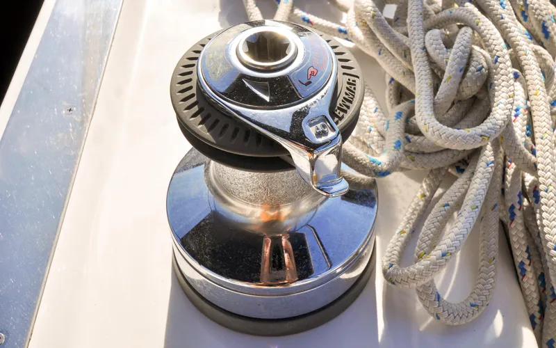 Coralee Yacht Photos Pics Hunter 45CC - Coralee - Cockpit - Electric Halyard/Outhaul Winch