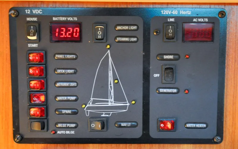 Coralee Yacht Photos Pics Hunter 45CC - Coralee - Navigation Station - Electrical Distribution Panel