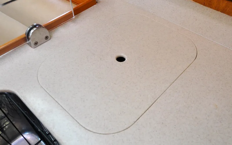 Coralee Yacht Photos Pics Hunter 45CC - Coralee - Galley - Couter Loading Trash Bin