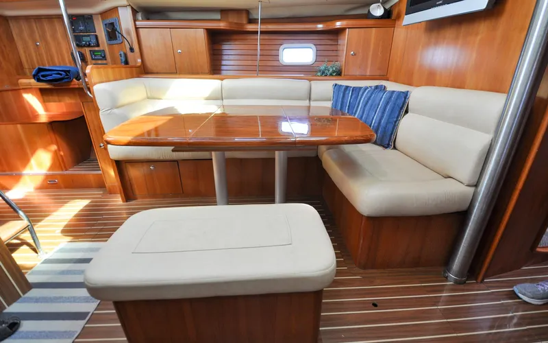 Coralee Yacht Photos Pics Hunter 45CC - Coralee - Forward Head - Salon - Dinette Seat Moved Out