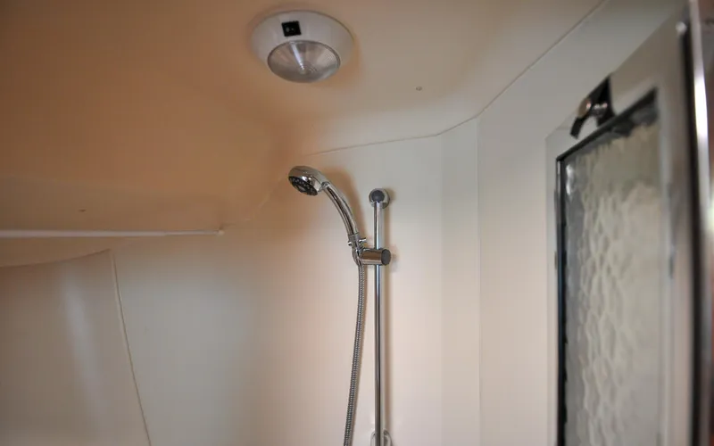 Coralee Yacht Photos Pics Hunter 45CC - Coralee - Forward Head - Stall Shower - Shower Head