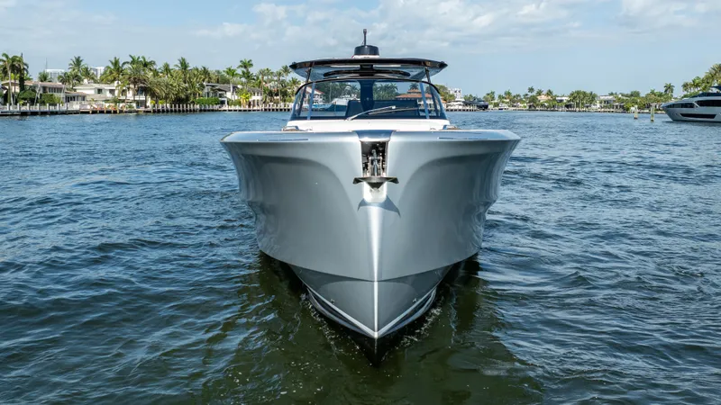  Yacht Photos Pics 2025 Solaris Power 44 Open yacht cruising on a sunny day.