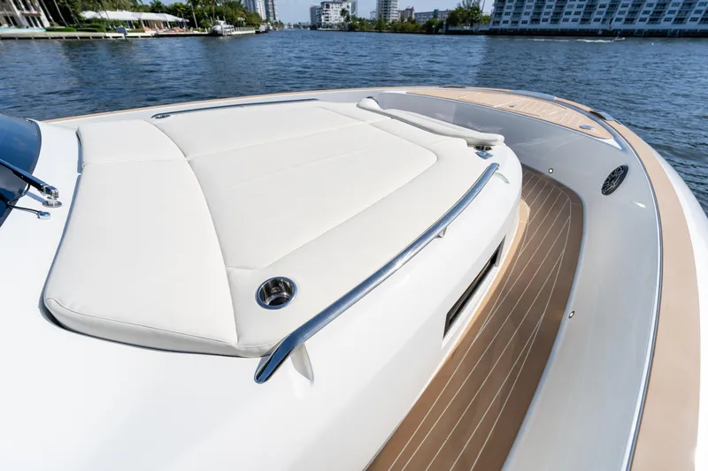  Yacht Photos Pics 2025 Solaris Power 44 Open yacht with sleek deck design on calm water.
