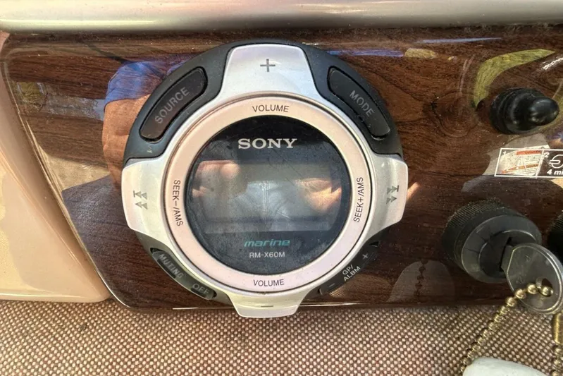  Yacht Photos Pics Sony marine audio control panel on 2011 Four Winns V335 boat dashboard.