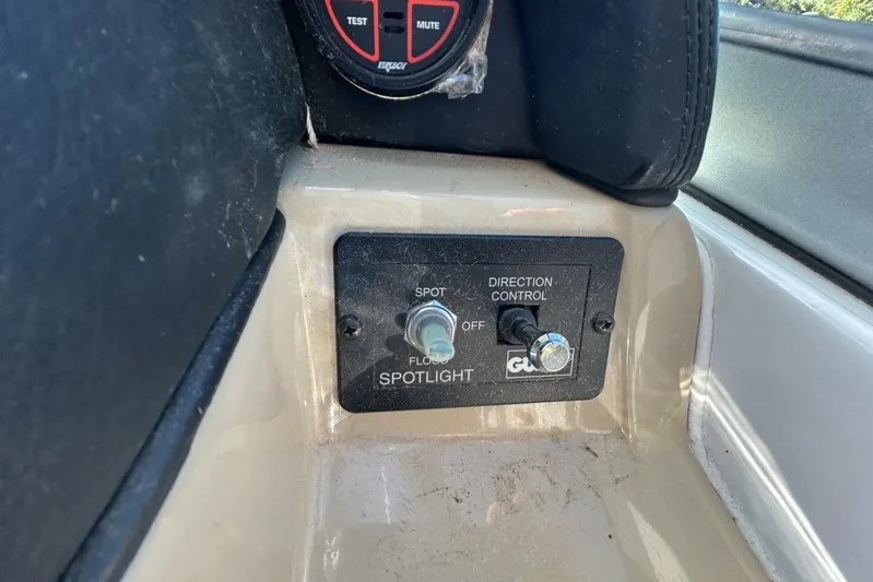  Yacht Photos Pics Control panel of a 2011 Four Winns V335 boat spotlight and direction control.