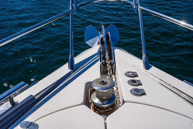 All In Yacht Photos Pics Bow of 2010 Azimut 62 Evolution Fly yacht with anchor and winch system.
