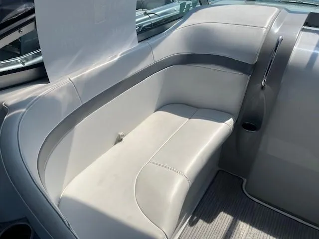 Yacht Photos Pics 2005 Formula 34PC boat interior with gray seating and modern design.