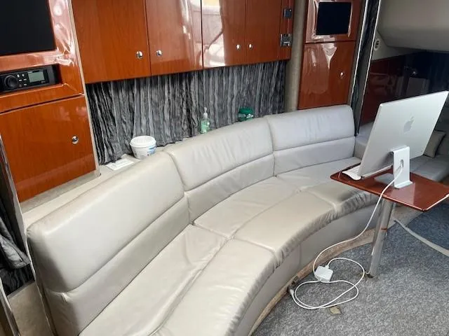  Yacht Photos Pics Luxurious interior of a 2005 Formula 34PC yacht with leather seating and modern amenities.