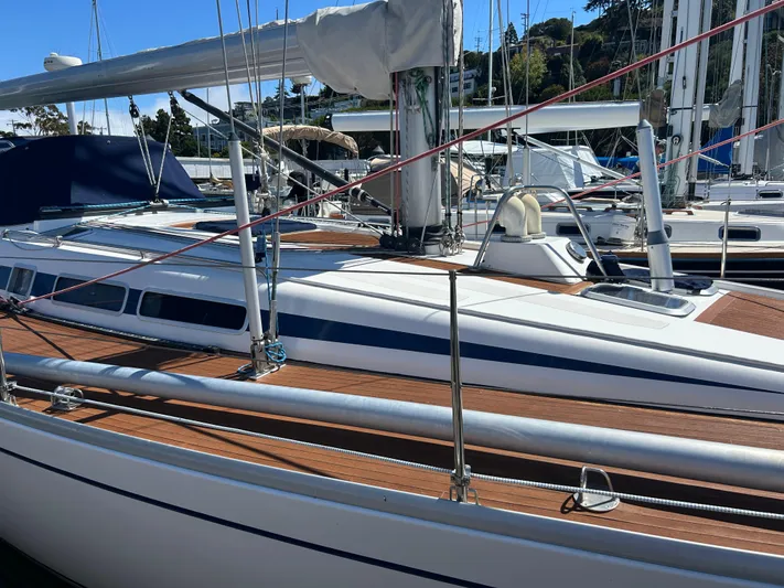 Kells Yacht Photos Pics Sailboat Nautor Swan 44 Mk II, 1996 model, docked with visible deck and rigging.