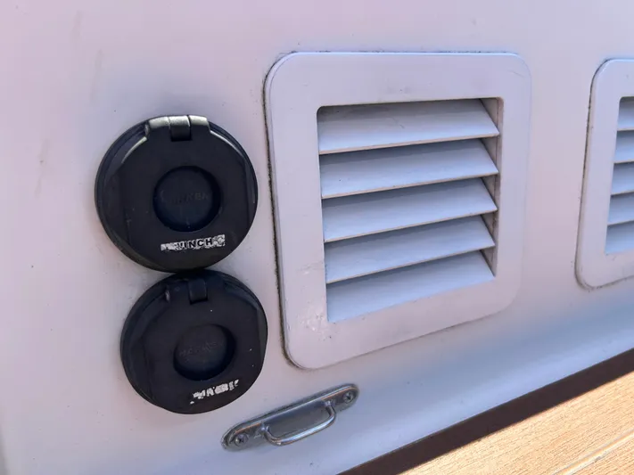 Kells Yacht Photos Pics Nautor Swan 44 Mk II 1996 yacht detail with vents and electrical outlets.