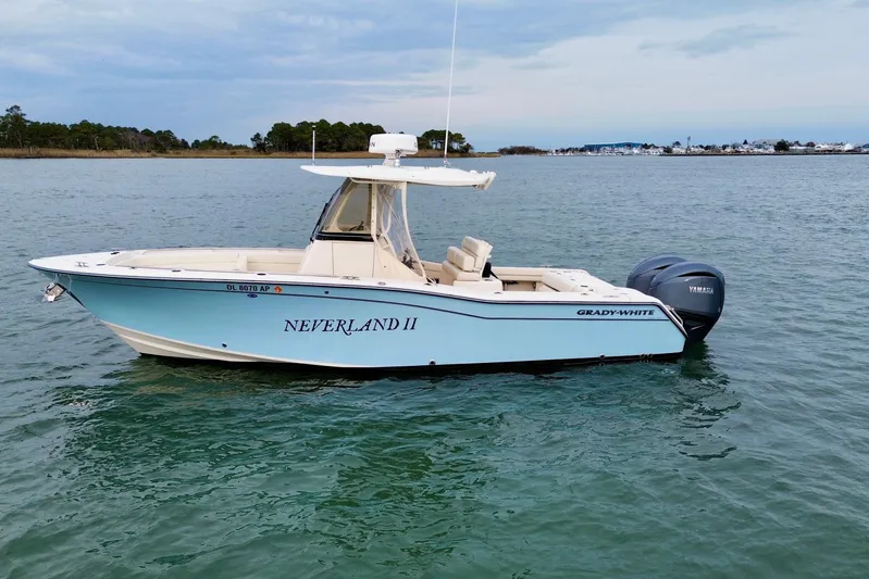 Neverland II Yacht Photos Pics 2022 Grady-White Canyon 271 boat named "Neverland II" on calm water.