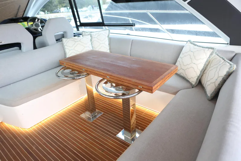 Lucky Lovers Yacht Photos Pics Dinette table is hinged and opens to full size table