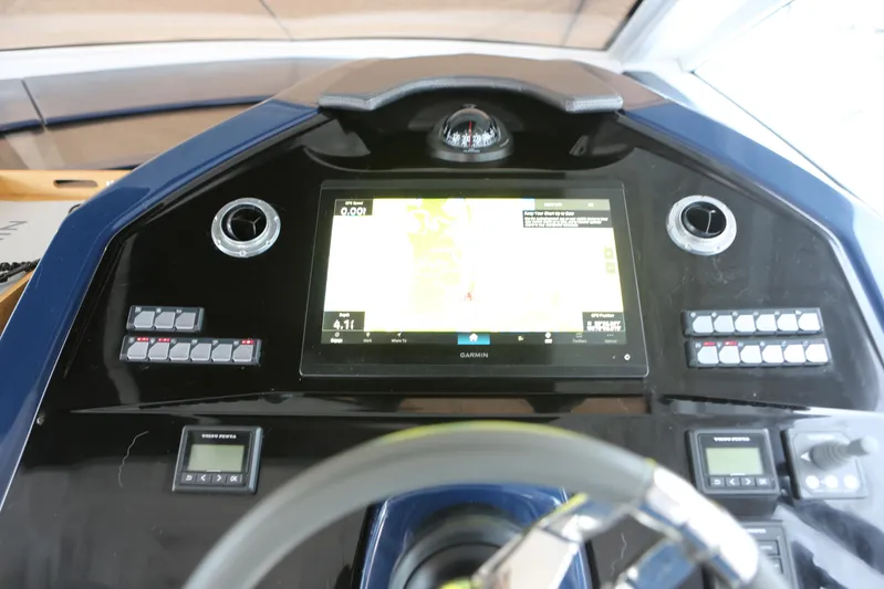 Lucky Lovers Yacht Photos Pics AC and Garmin plotter at helm