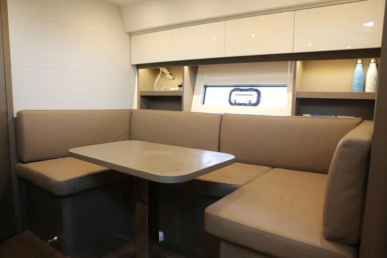 Lucky Lovers Yacht Photos Pics Dinette across from galley