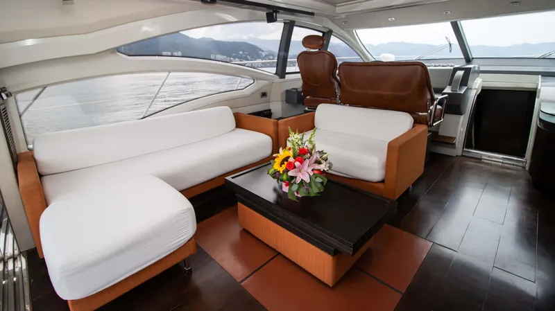 Bala Yacht Photos Pics Luxurious interior of a 2009 Azimut 62S yacht with elegant furnishings.